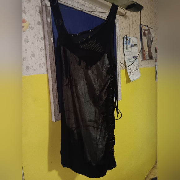 Salvage Dresses & Skirts - SALVAGE Edgy Black and Gray Asymmetrical Dress. M